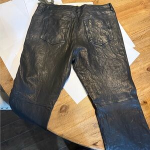 All Saints Midnight Leather Trousers